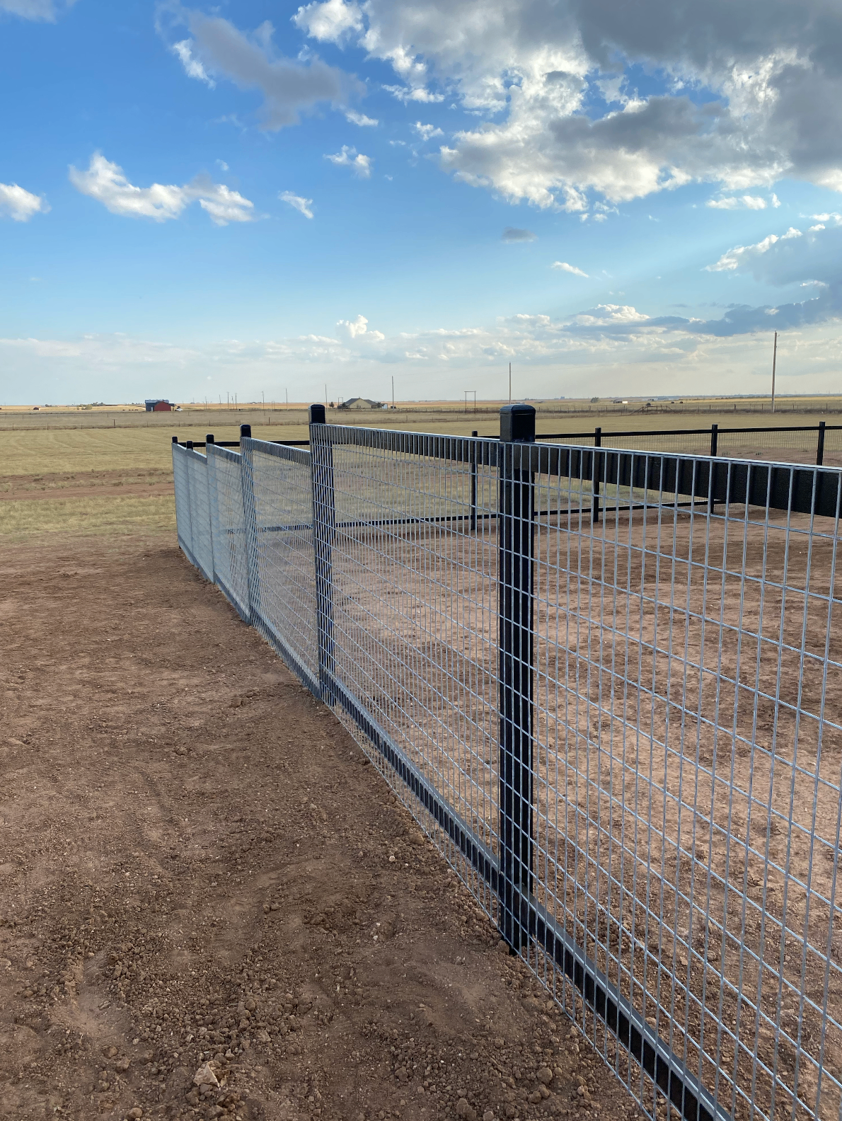 Welded wire mesh specialty fence with custom gate