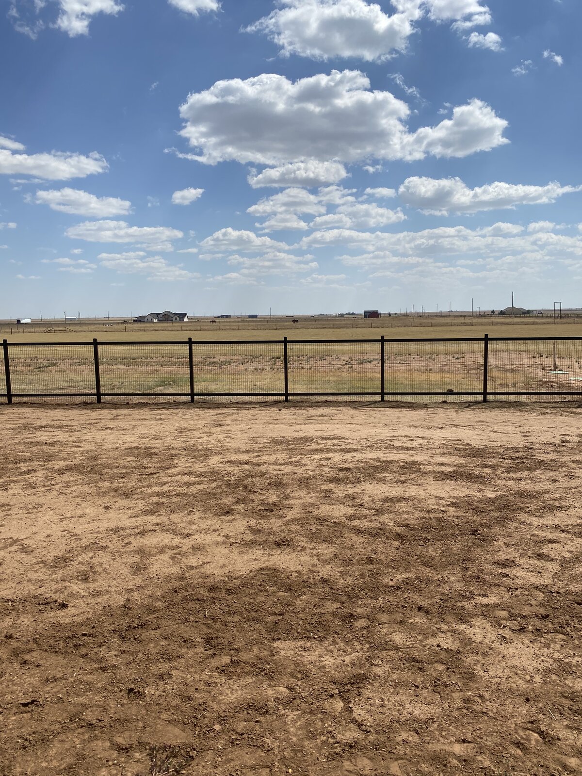 Perimeter wire fencing on Texas Panhandle acreage